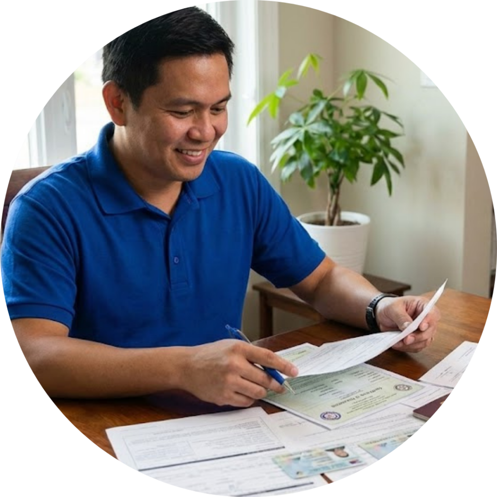 Man looking at documents